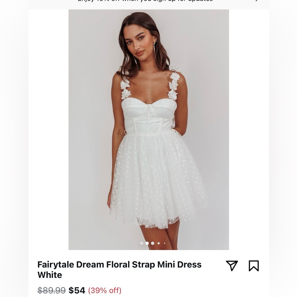 Selfie Leslie White Floral Strap Mini Dress